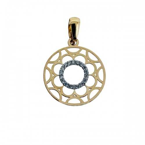 Colgante Roseta Oro Bicolor de 18kt